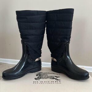 Burberry Glossy Black Women's Winter Boots